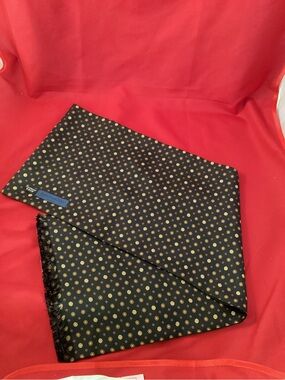 Vintage Balthazar 100% Silk Navy Blue and Gold Flowers Scarf made in France